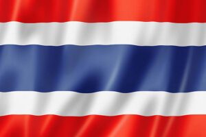 Thailand flag, three dimensional render, satin texture